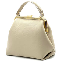 Adelina Cow Leather Frame Handbag - Leather Italiano