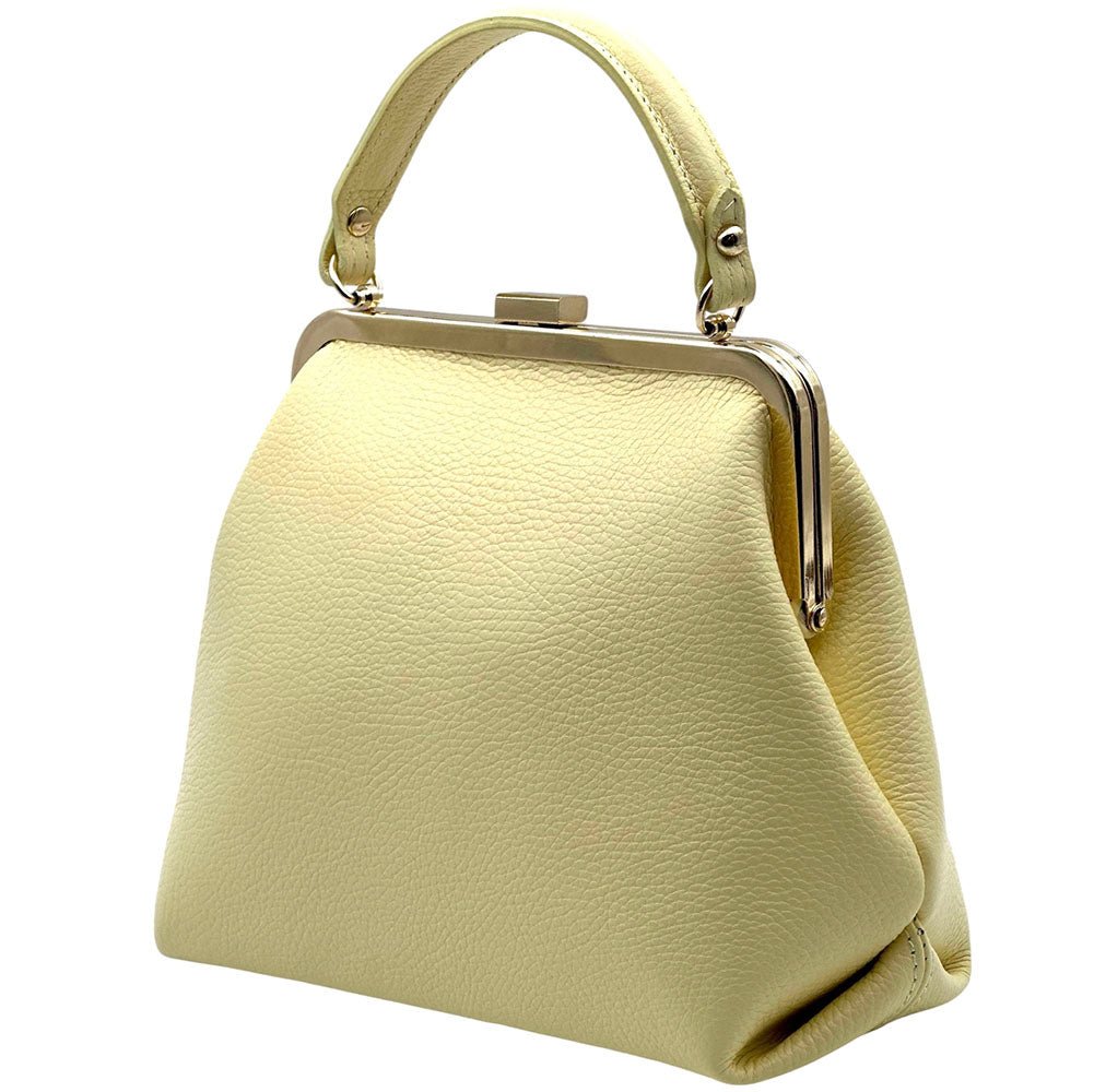 Adelina Cow Leather Frame Handbag - Leather Italiano