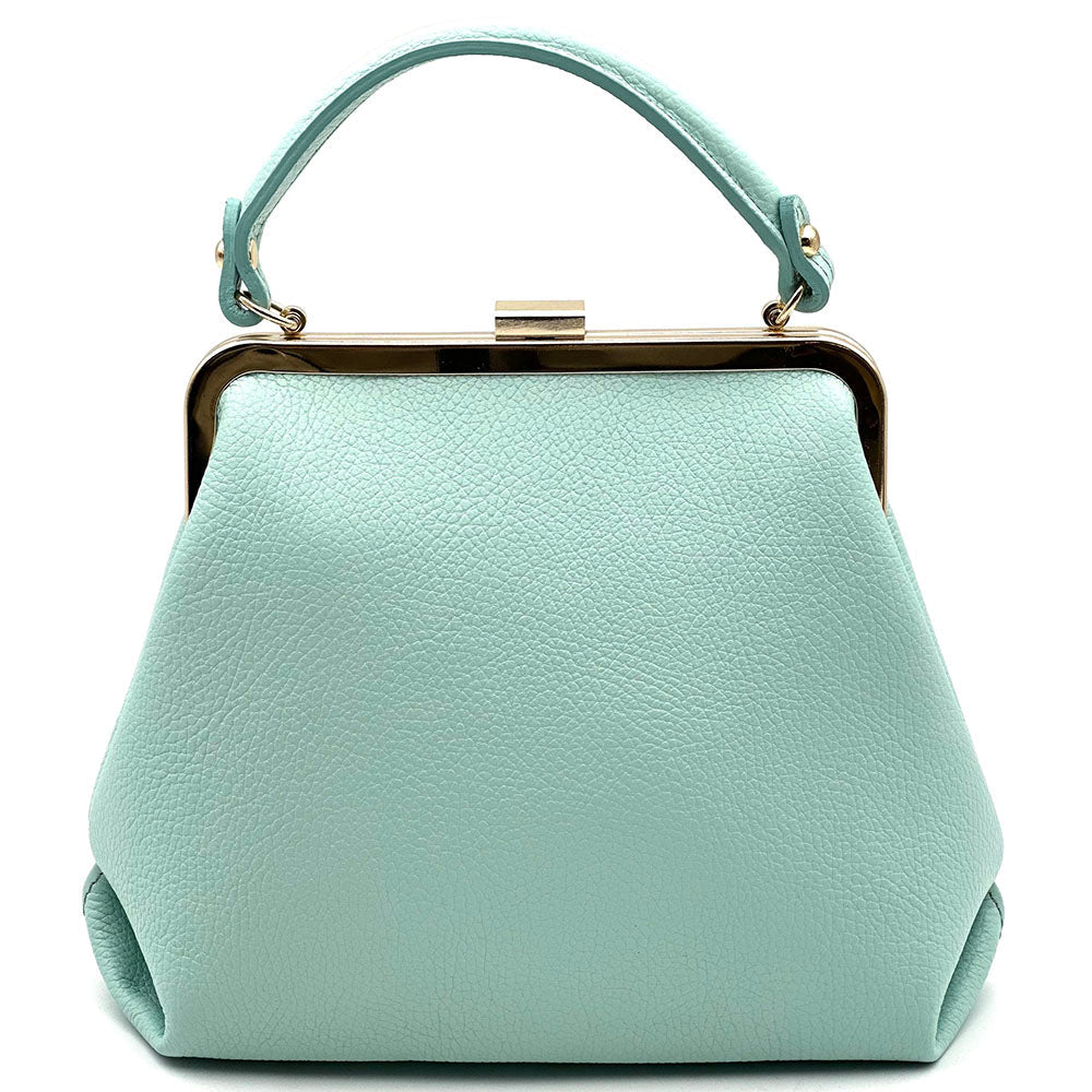 Adelina Cow Leather Frame Handbag - Leather Italiano