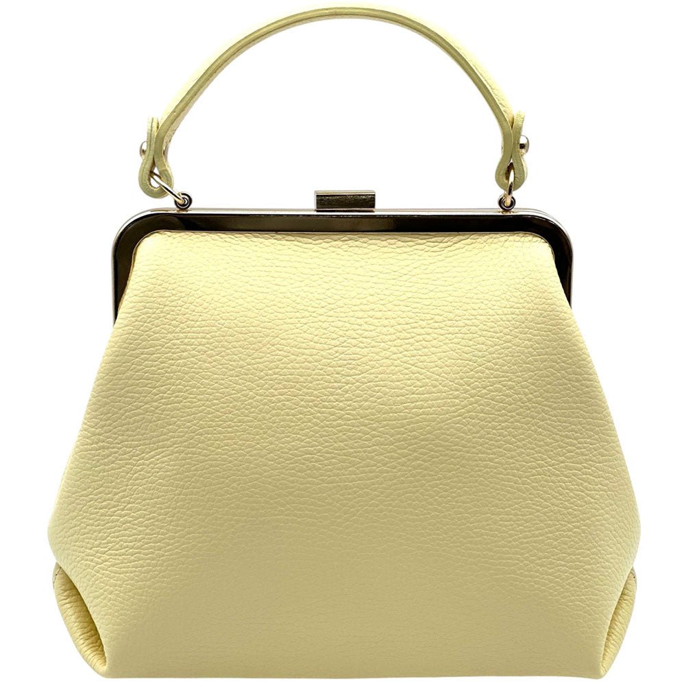 Adelina Cow Leather Frame Handbag - Leather Italiano