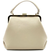 Adelina Cow Leather Frame Handbag - Leather Italiano