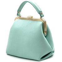 Adelina Cow Leather Frame Handbag - Leather Italiano