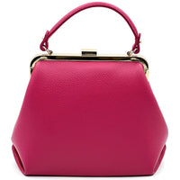 Adelina Cow Leather Frame Handbag - Leather Italiano