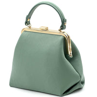 Adelina Cow Leather Frame Handbag - Leather Italiano