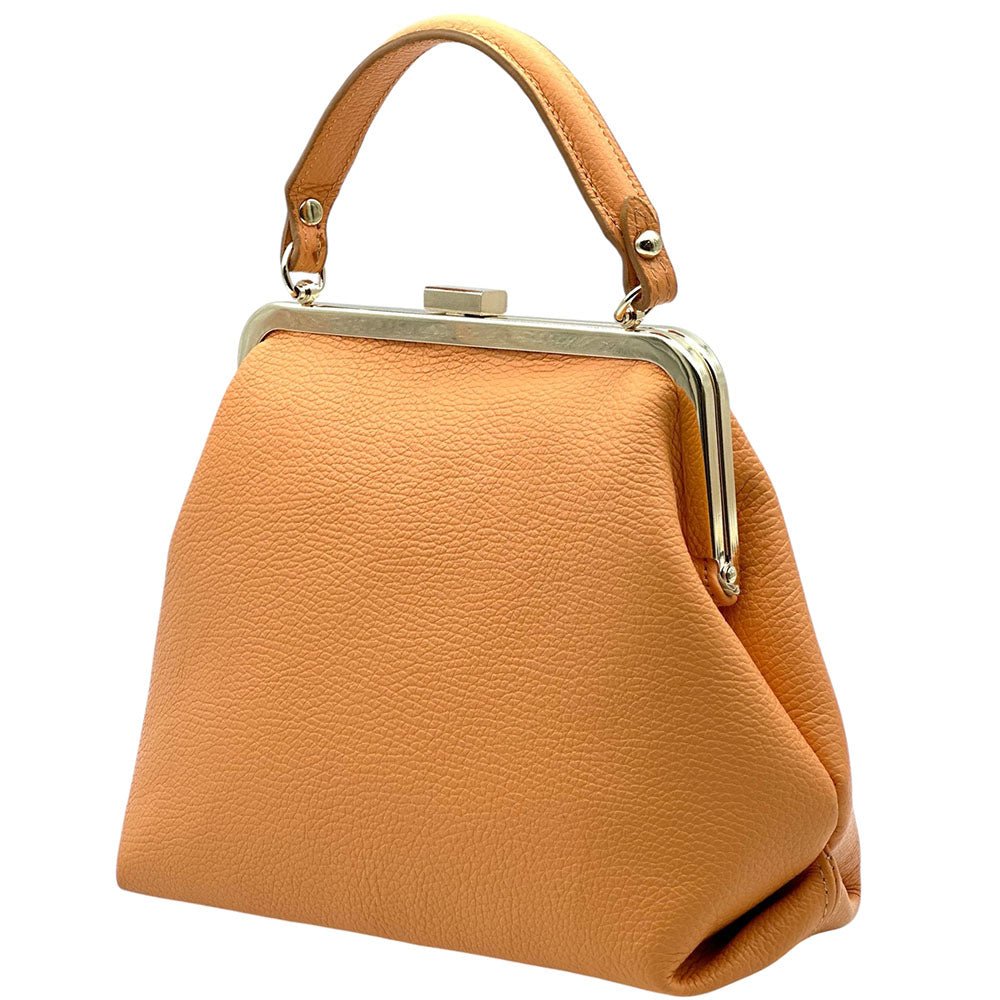 Adelina Cow Leather Frame Handbag - Leather Italiano
