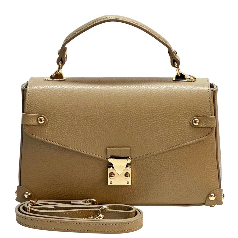 Adriana Italian Leather Structured Handbag - Leather Italiano