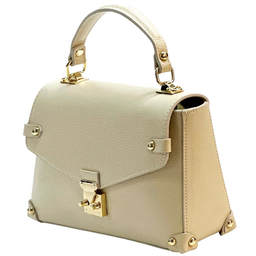 Adriana Italian Leather Structured Handbag - Leather Italiano