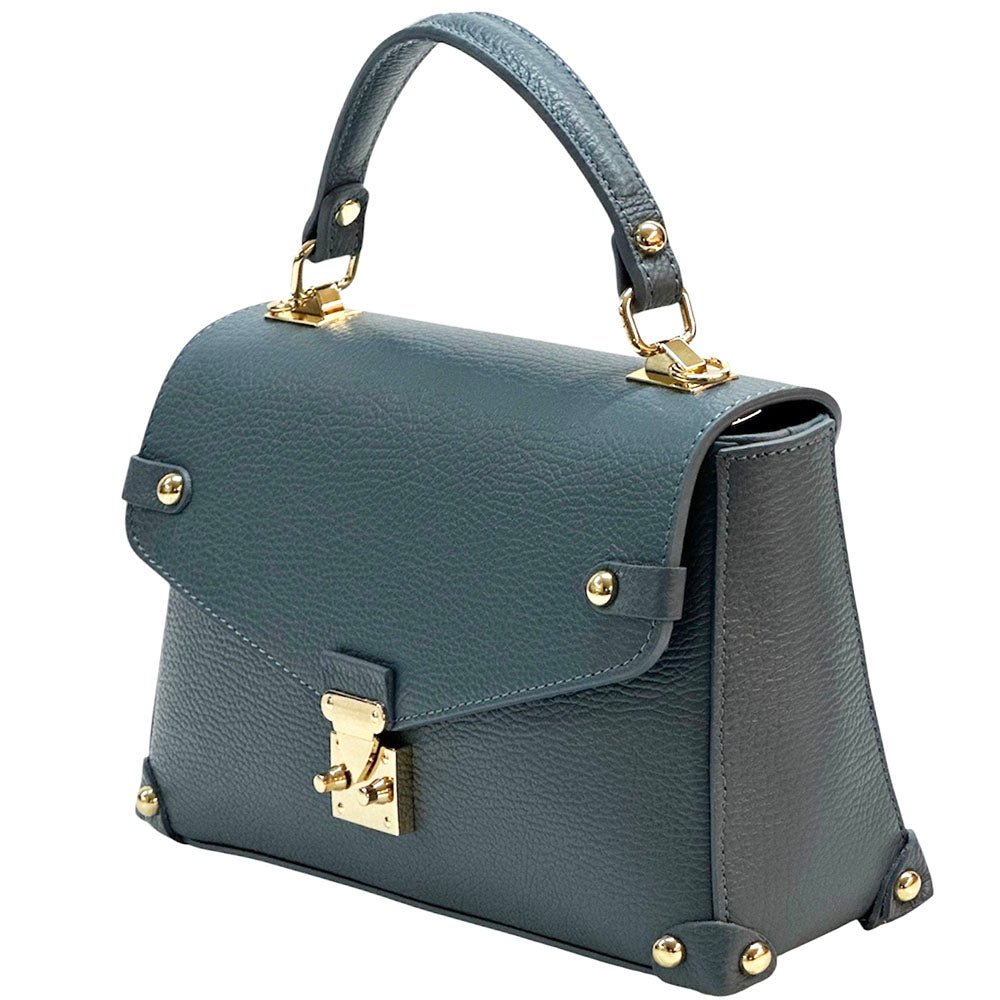 Adriana Italian Leather Structured Handbag - Leather Italiano