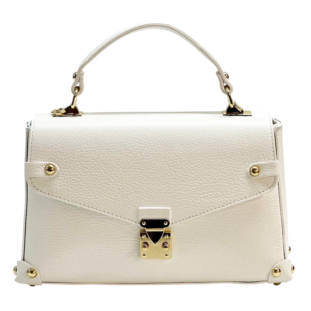 Adriana Italian Leather Structured Handbag - Leather Italiano