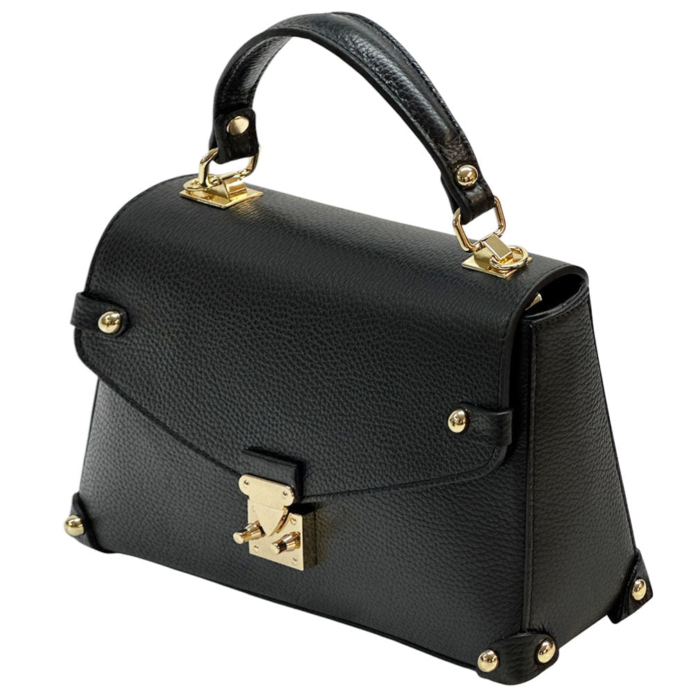 Adriana Italian Leather Structured Handbag - Leather Italiano