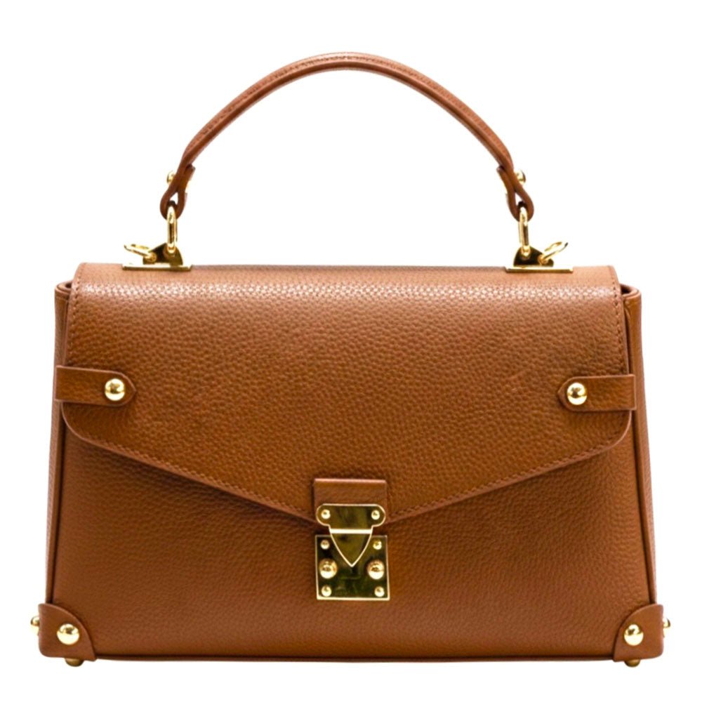 Adriana Italian Leather Structured Handbag - Leather Italiano