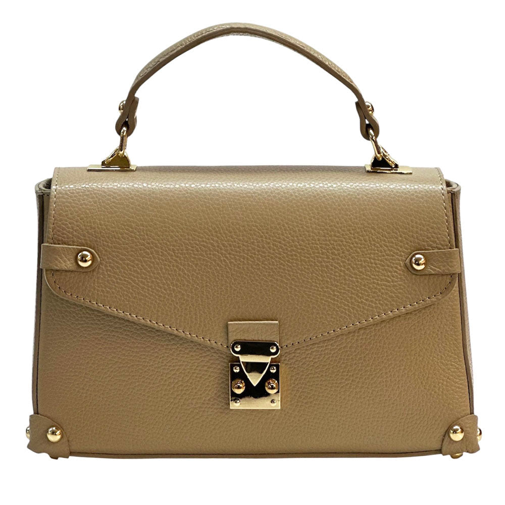 Adriana Italian Leather Structured Handbag - Leather Italiano