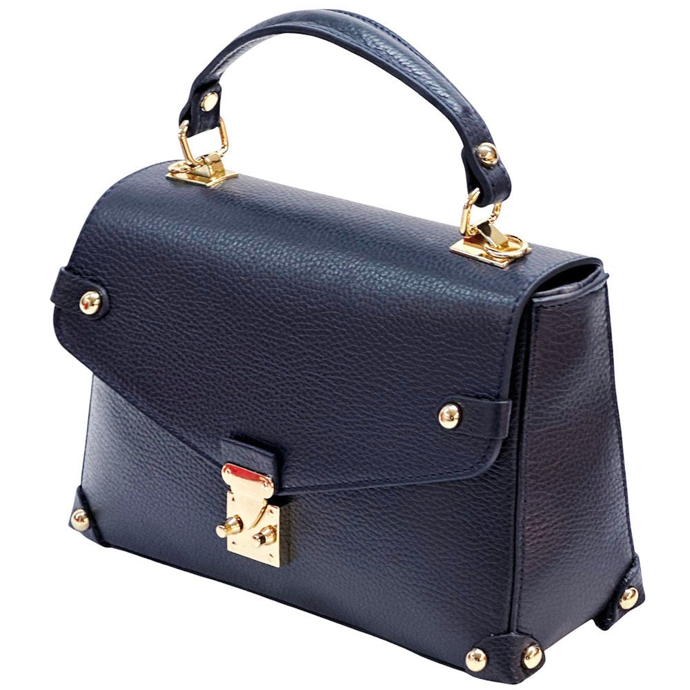 Adriana Italian Leather Structured Handbag - Leather Italiano