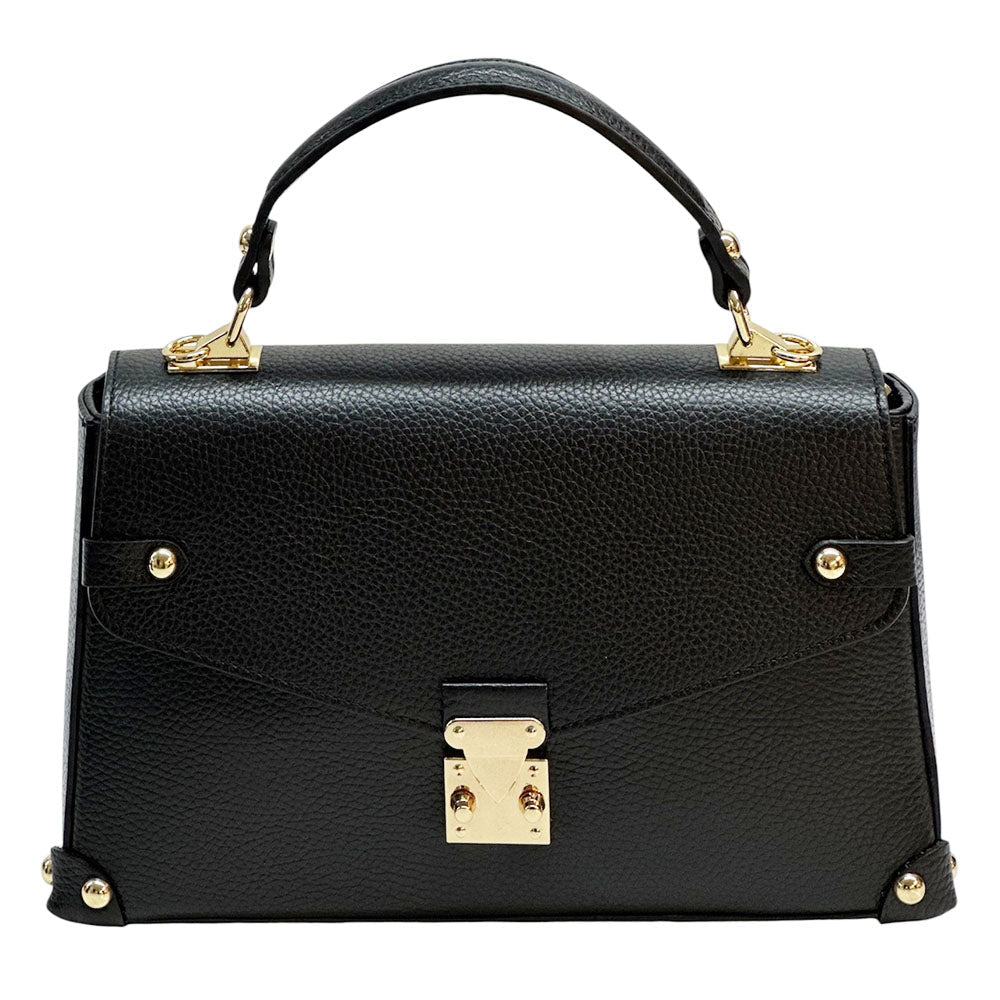 Adriana Italian Leather Structured Handbag - Leather Italiano