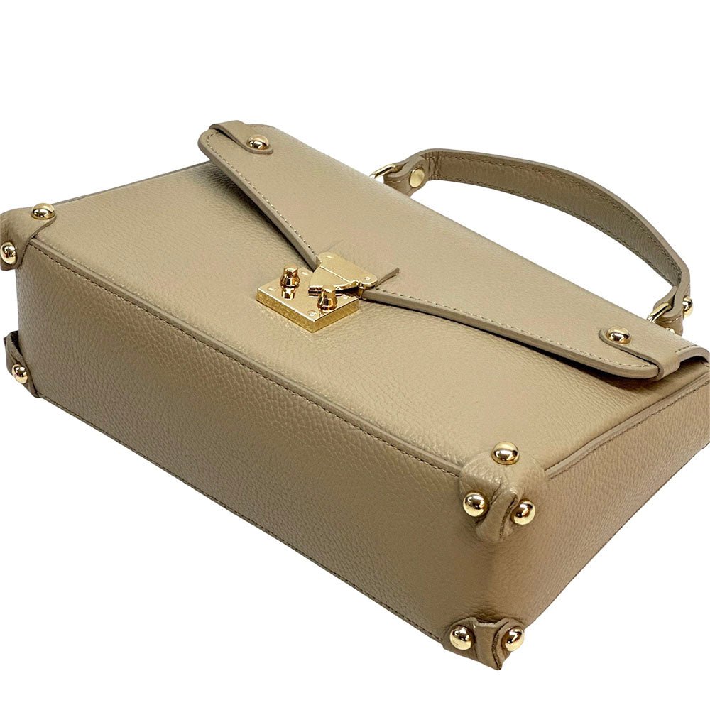 Adriana Italian Leather Structured Handbag - Leather Italiano