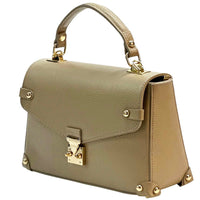Adriana Italian Leather Structured Handbag - Leather Italiano