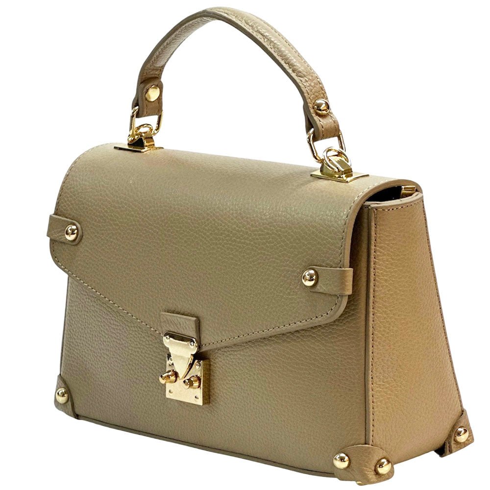 Adriana Italian Leather Structured Handbag - Leather Italiano