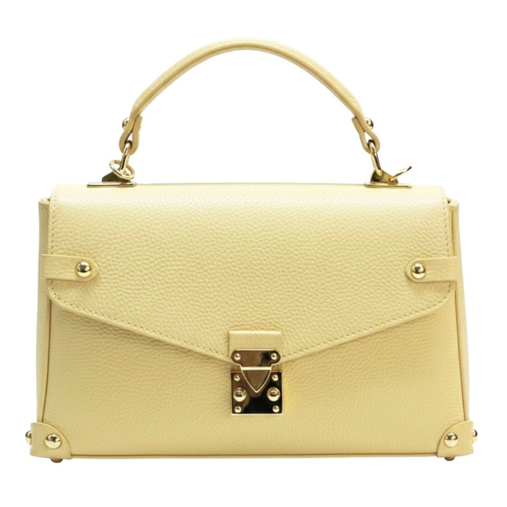 Adriana Italian Leather Structured Handbag - Leather Italiano