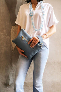 Alba Italian Leather Pochette - Leather Italiano