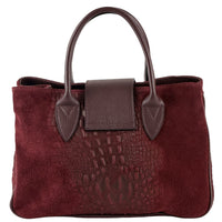 Alberta Italian Suede Structured Satchel Bag - Leather Italiano