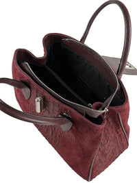 Alberta Italian Suede Structured Satchel Bag - Leather Italiano
