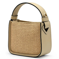 Alice Raffia & Leather Top Handle Bag - Leather Italiano