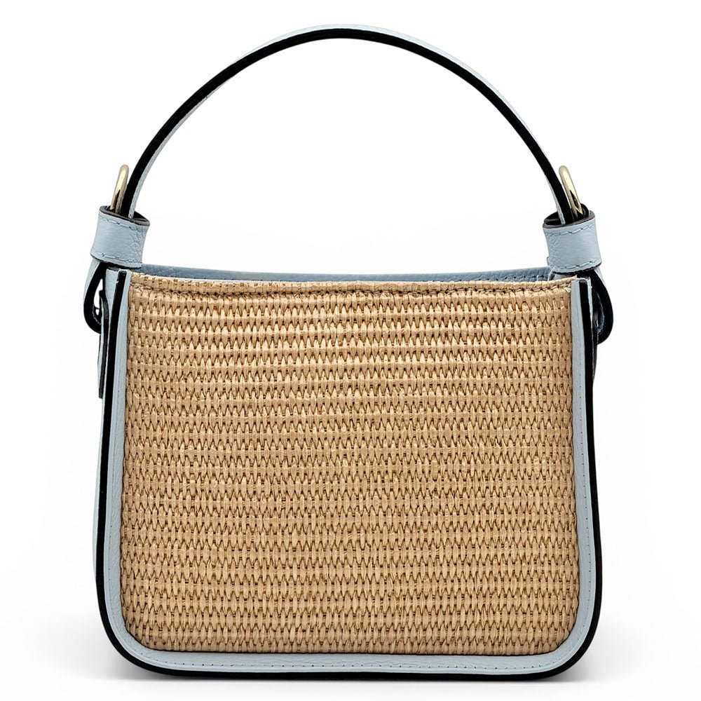 Alice Raffia & Leather Top Handle Bag - Leather Italiano