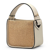 Alice Raffia & Leather Top Handle Bag - Leather Italiano