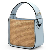 Alice Raffia & Leather Top Handle Bag - Leather Italiano