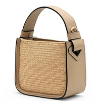 Alice Raffia & Leather Top Handle Bag - Leather Italiano