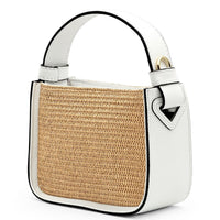 Alice Raffia & Leather Top Handle Bag - Leather Italiano