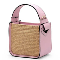 Alice Raffia & Leather Top Handle Bag - Leather Italiano