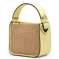 Alice Raffia & Leather Top Handle Bag - Leather Italiano