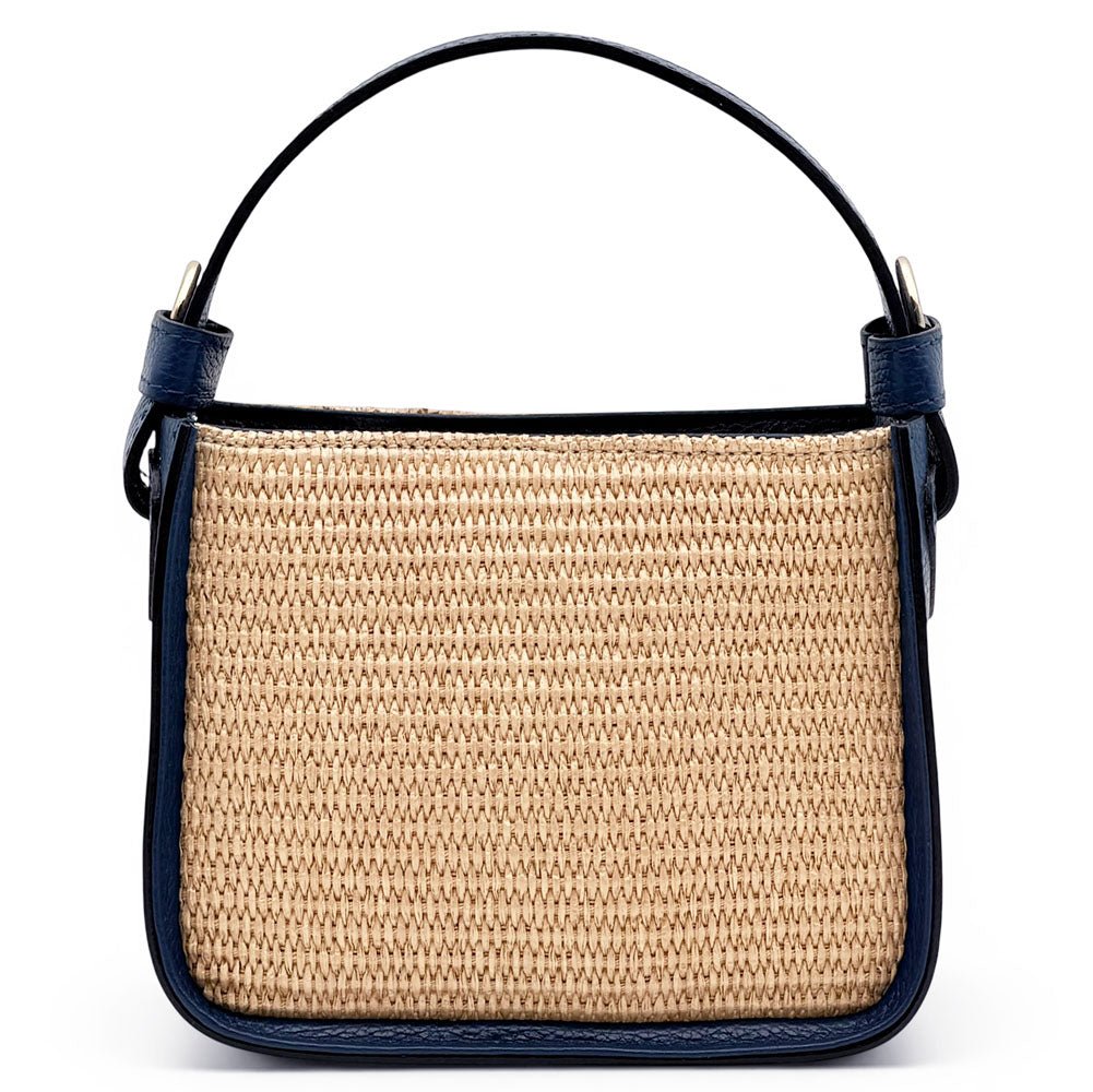 Alice Raffia & Leather Top Handle Bag - Leather Italiano