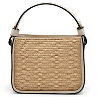 Alice Raffia & Leather Top Handle Bag - Leather Italiano