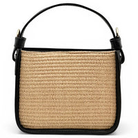 Alice Raffia & Leather Top Handle Bag - Leather Italiano