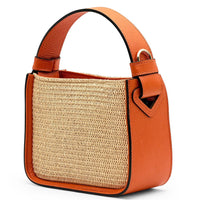 Alice Raffia & Leather Top Handle Bag - Leather Italiano