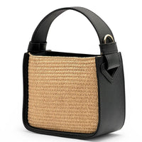 Alice Raffia & Leather Top Handle Bag - Leather Italiano