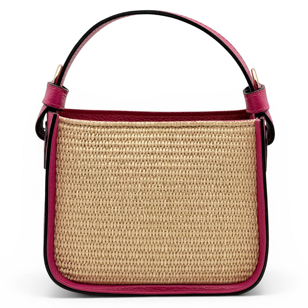 Alice Raffia & Leather Top Handle Bag - Leather Italiano
