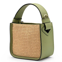 Alice Raffia & Leather Top Handle Bag - Leather Italiano