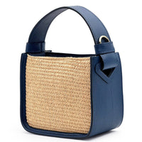 Alice Raffia & Leather Top Handle Bag - Leather Italiano