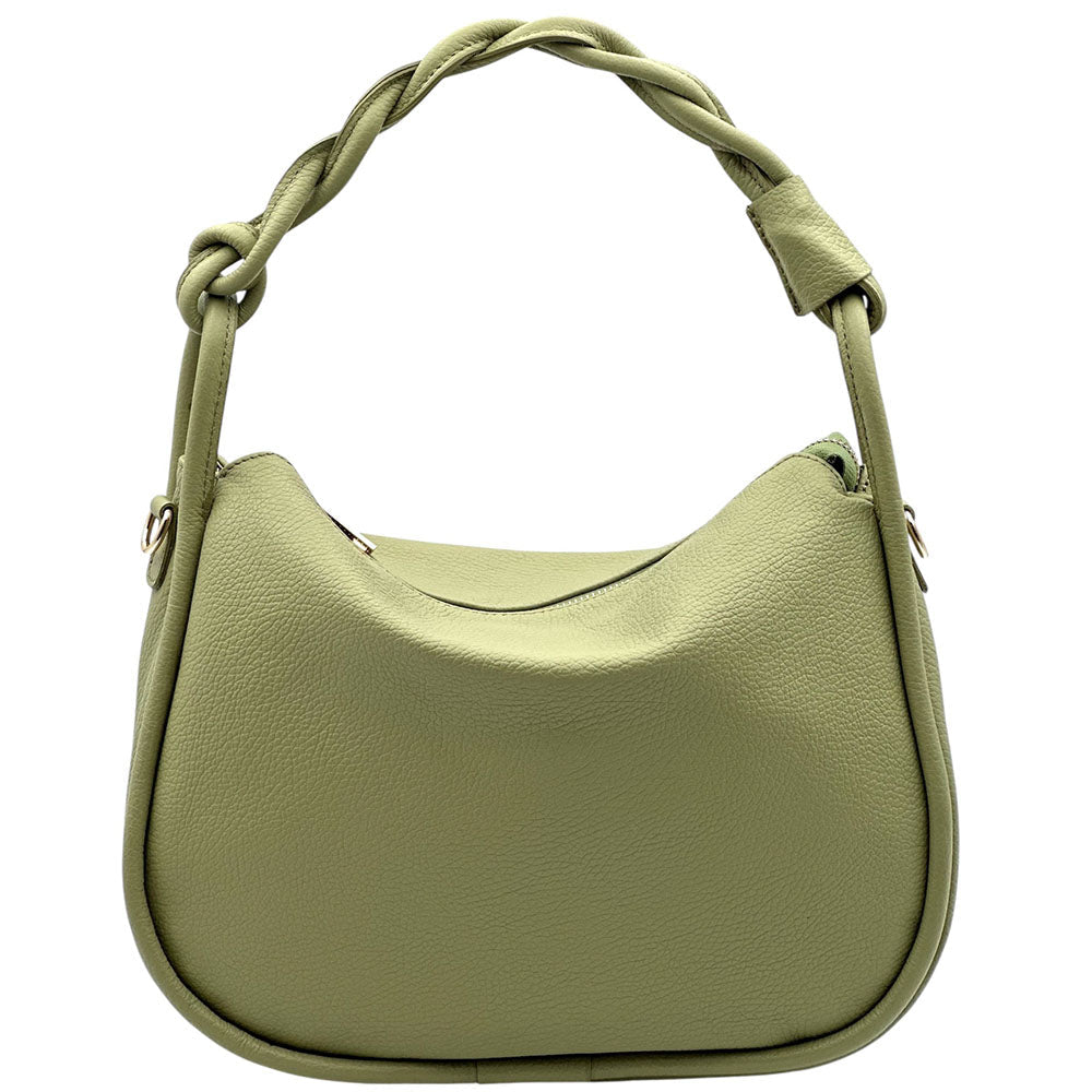 Alina Italian Leather Hobo Bag - Leather Italiano
