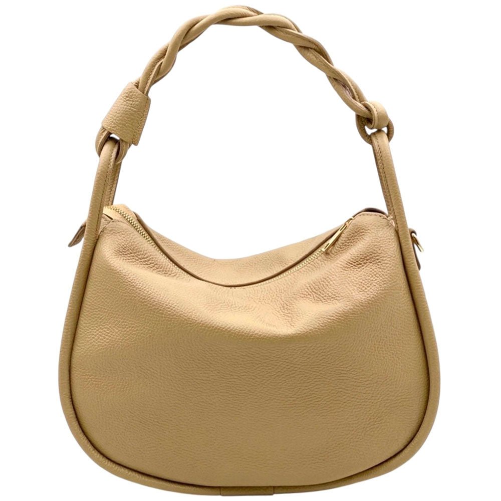 Alina Italian Leather Hobo Bag - Leather Italiano