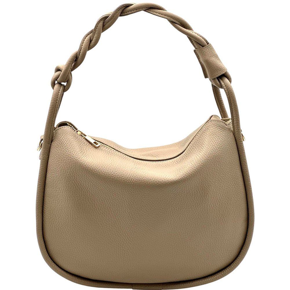 Alina Italian Leather Hobo Bag - Leather Italiano