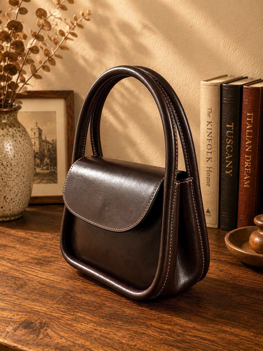 Althea Mini Italian Leather Top Handle Bag - Leather Italiano