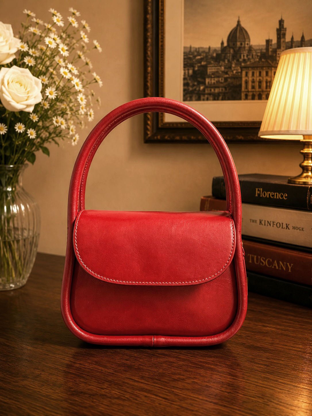 Althea Mini Italian Leather Top Handle Bag - Leather Italiano