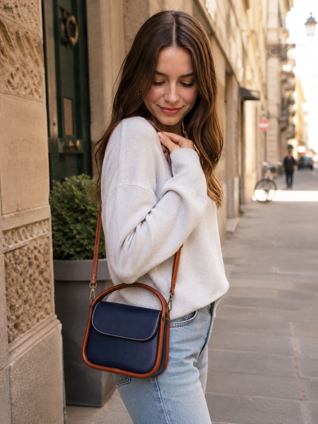 Althea Mini Italian Leather Top Handle Bag - Leather Italiano