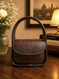 Althea Mini Italian Leather Top Handle Bag - Leather Italiano