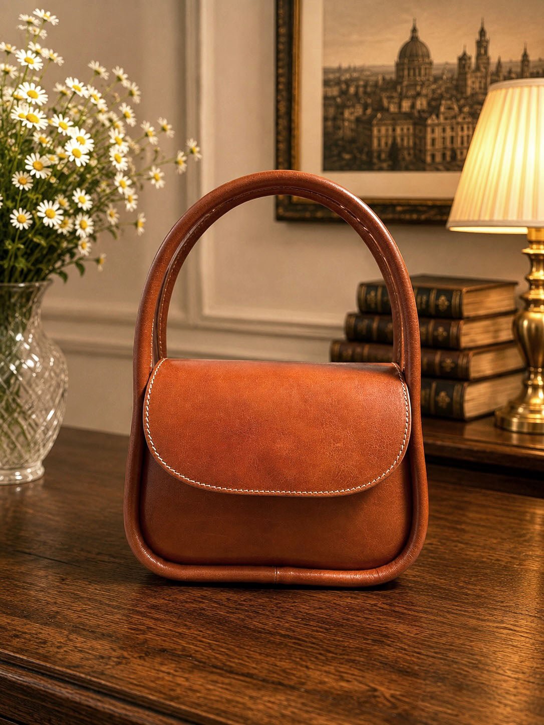 Althea Mini Italian Leather Top Handle Bag - Leather Italiano