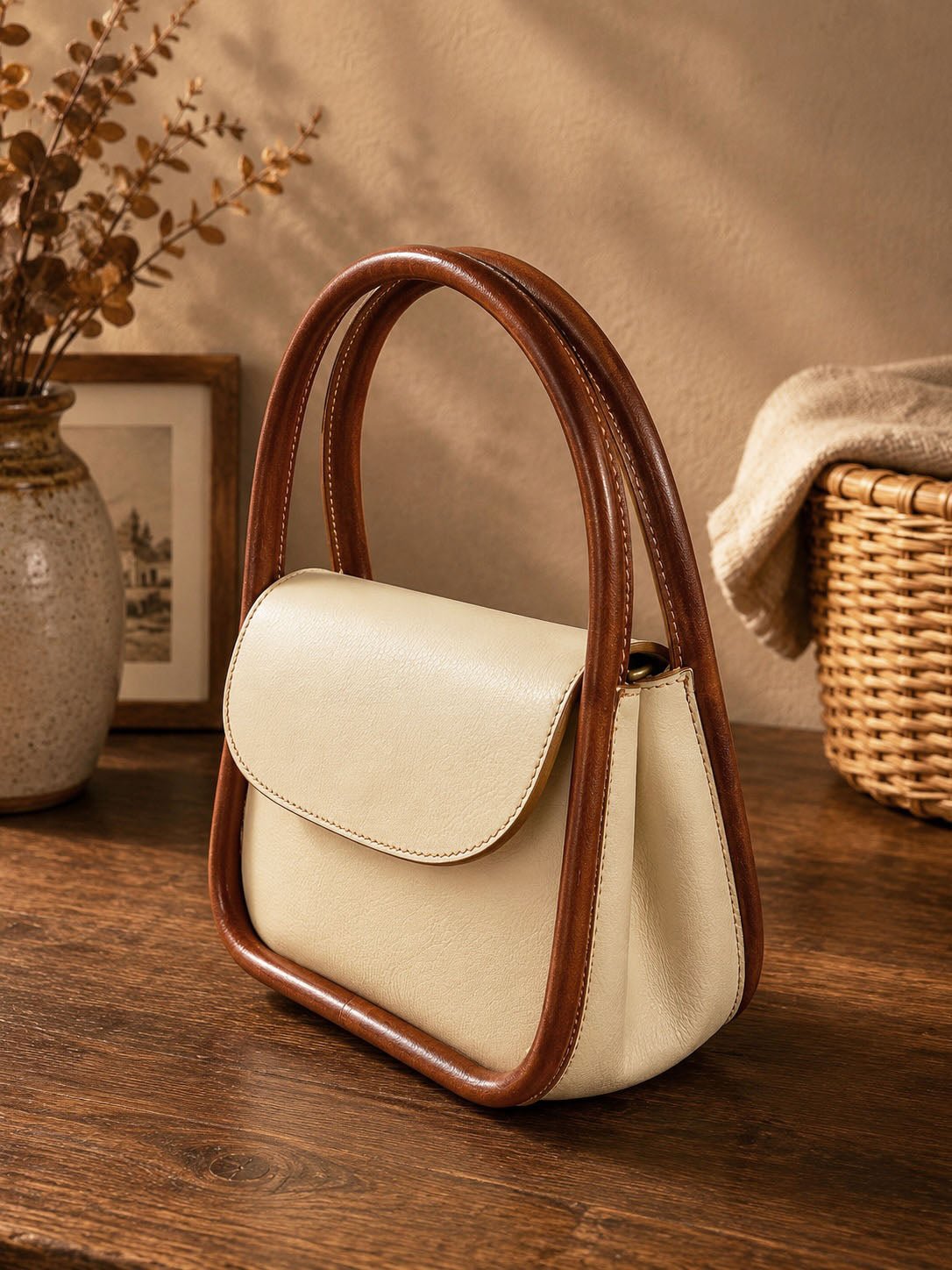 Althea Mini Italian Leather Top Handle Bag - Leather Italiano